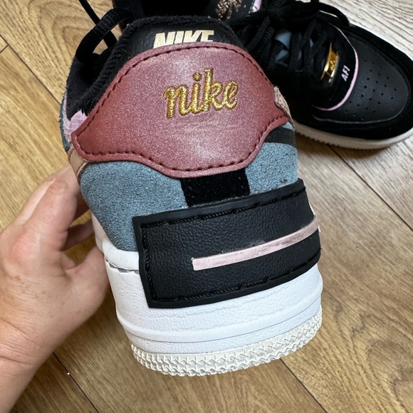 Nike AirForce1 black & pink size 7 - Picture 2 of 7